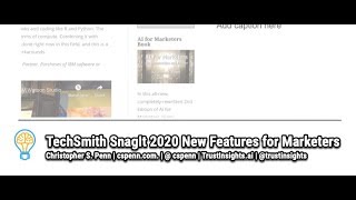 TechSmith SnagIt 2020 New Features for Marketers [upl. by Tuneberg]