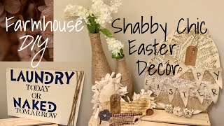 DOLLAR TREE DIY SHABBY CHIC EASTER EGG AND FARMHOUSE LAUNDRY ROOM SIGN WITH BRIE AND COY [upl. by Nidla]