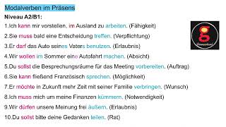 40 Sätze mit Modalverben A1B2 im Präsens [upl. by Graham]