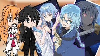 Sword Art Online React To Rimuru  That Time I Got Reincarnated As A Slime  Gacha Club [upl. by Taffy]