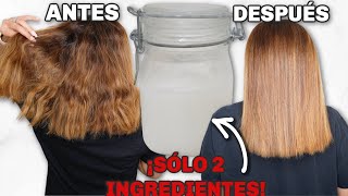 Alisado permanente en casa usando solo 2 ingredientes ♡ cabello liso en minutos [upl. by Kosey]