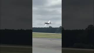 P51 Mustang low level pass over Seymour Johnson AFB aviation shorts airshow p51mustang [upl. by Acissev166]