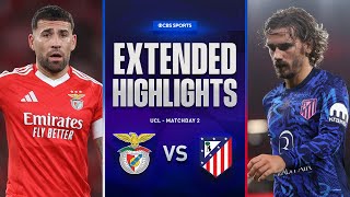 Benfica vs Atlético Madrid Extended Highlights  UCL League Phase MD 2  CBS Sports Golazo [upl. by Llezo]