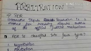 ARBITRATION PART1  LLB NOTES [upl. by Yerffej]