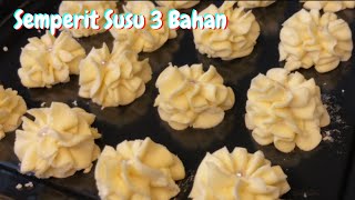 Resepi Semperit Susu 3 Bahan Cair Dalam Mulut  Rangup Dan Sedap  Biskut Raya Mudah Sukatan Cawan [upl. by Gnuh]