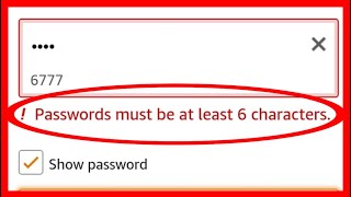 How To Fix Amazon Password Problem  Fix Amazon Password Must Be At Least 6 Characters [upl. by Einwahs]