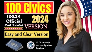 2024 EASY Answer USCIS Official 100 Civics Questions amp Answers for US Citizenship Interviewuscis [upl. by Nerb]