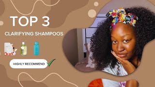 MY TOP 3 CLARIFYING SHAMPOOS   TYPE 4 HAIR [upl. by Adnov448]