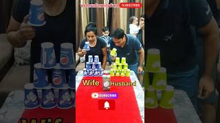 Husband vs Wife funny game challenge shorts [upl. by Alleris]