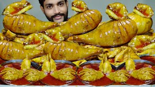 Very Big Skinny Mutton Chusta Murgir Lal Lal Chal Eating  Chicken Skin  Oily Curry  Spicy Foods [upl. by Larimer335]