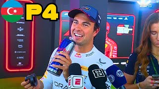 Declaraciones de Checo Pérez Tras Clasificar P4  Gran Premio Baku Azerbaiyán [upl. by Seugirdor]