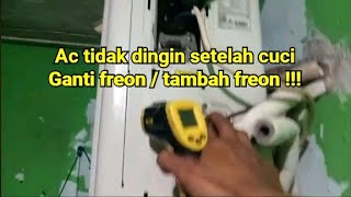 ac tidak dingin setelah di cuci dan tambah freon [upl. by Muriel]