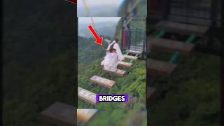 HighRisk Bridge Crossing at Extreme Heights 😱 shortsfeed adrenaline viralvideo [upl. by Enelak]