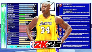 NBA 2K25 SHAQUILLE ONEAL BUILD  MOST DOMINANT CENTER BUILD 2K25 [upl. by Alieka]