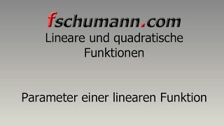 Frank Schumann  Parameter einer linearen Funktion [upl. by Htenywg436]