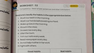 worksheet 53 class 45worksheetclass4class5manishakinraवर्कशीटवर्कबुकworkbookworkbookenglish [upl. by Tannenwald]