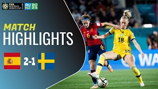 Sverige Spanien  Mål och Höjdpunkter  VM Fotboll 2023 Damer [upl. by Nelra353]