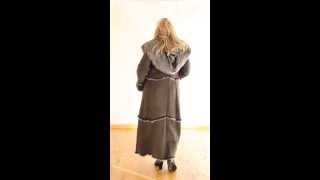 Finest Full Length Hooded Toscana Sheepskin Coat in Grey  Luna [upl. by Utta]