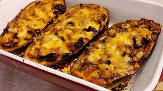 AUBERGINES FARCIES au four GRATINÉES 🍆 Recette végétarienne❗ ❤topchef🇺🇲 [upl. by Luing899]