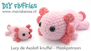 Axolotl knuffel haken  handleiding voor beginners  bijna naaivrij [upl. by Noneek]