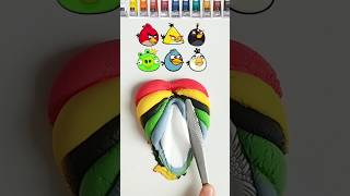 When I Mixing Color ❤️💛🖤💚💙🤍Angry Birds colormixing satisfying mixingcolor claymixing [upl. by Iorgo593]