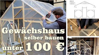 Gewächshaus selber bauen unter 100 € mit Bauanleitung kostenlos [upl. by Maisey]