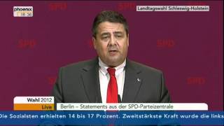 Der SPDParteivorsitzende Sigmar Gabriel zur Wahl in SchleswigHolstein [upl. by Kovacs]