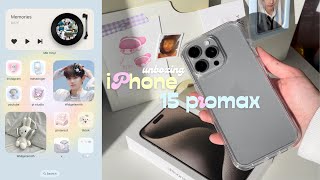 iPhone 15 promax unboxing natural titanium 💬whats on my phoneaccessories camera test mini vlog [upl. by Coridon]