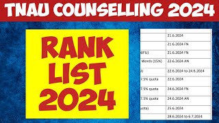 TNAU 2024BSc agriculture general rank list 2024How to check agri rank listVjalerts [upl. by Yliram]