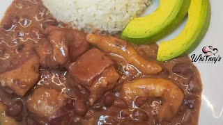 The BEST  Easy to follow  Jamaican🇯stew peas with pigtails recipe  Whitneys Kitchen Jamaica [upl. by Yorgo980]