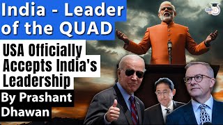 USA Officially Calls India a Leader of QUAD  Is USA Nervous because of BRICS Currency [upl. by Hameerak501]