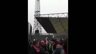 Linfield fans attack cliftonville fans [upl. by Oinotnanauj]