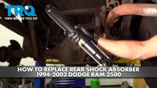 How to Replace Rear Shocks 19942002 Dodge Ram 2500 [upl. by Hamon]