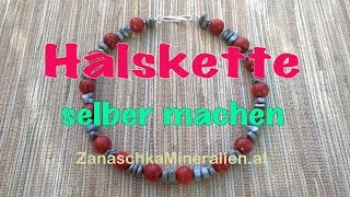 Halskette selber fädeln DIY  Kette mit Stahldraht anfertigen  Schmuck basteln  selber machen [upl. by Hluchy407]