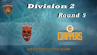 Atlasbasket  Div 2Round 5  BASKETBALL FREAKS vs LA CLAPPERS [upl. by Afatsom]