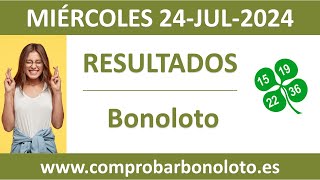 Resultado del sorteo Bonoloto del miercoles 24 de julio de 2024 [upl. by Martel]