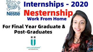 Internship Program in Nestle 2020  Internship Work From Home amp with Stipend 2020 [upl. by Nitsew]