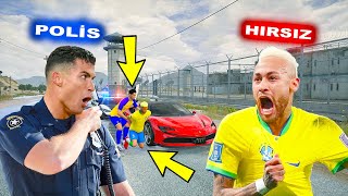 RONALDO VE NEYMAR PAHALI SÜPER ARABALARLA HIRSIZ POLİS OYNUYOR  GTA 5 [upl. by Nauwaj]