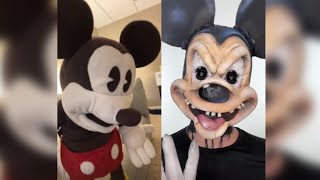 TikTok Mickey Mouse Reacts TRY NOT TO LAUGH CHALLENGE PART 3 HassanKhadair Mickey Puppet [upl. by Osbourn]