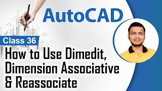 How to Use Dimeditdimtedit Dimension Associative amp Reassociate  Dimensions in AutoCAD  AutoCAD [upl. by Elleirol]