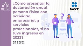 Declaración anual persona física con actividad empresarial y servicios profesionales sin ingresos [upl. by Asillam345]