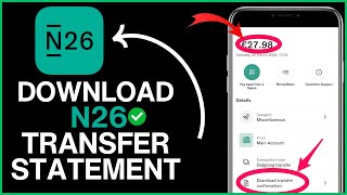 How to download bank transfer statement from N26  N26 Mobile Bank [upl. by Neeli]