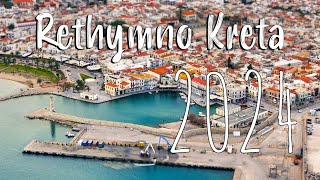 Rethymno Crete Kreta walking tour 4k drone vlog Greece 2024 [upl. by Navetse]