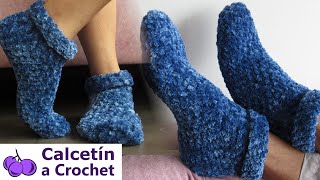 🧦CALCETINES a CROCHET para HOMBRE y para MUJER 🩰PANTUFLAS Para Él y para Ella TUTORIAL paso a paso [upl. by Nirda]