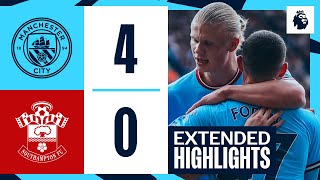 Extended Highlights  Man City 40 Southampton  Cancelo Foden Mahrez amp Haaland all on scoresheet [upl. by Atilahs789]