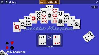 Microsoft Solitaire Collection  Pyramid Easy  March 27 2015  Daily Challenges [upl. by Bilicki91]