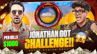 When JONATHANGAMINGYT Got Per KILL 1000 Rs Challenge  Mayur Gaming React😱 [upl. by Meadow]