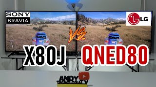 SONY X80J vs LG QNED80 Smart TVs 4K  ¿Cuál te conviene más [upl. by Aihset]