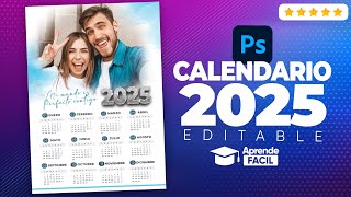 Como hacer Calendario 2025 en Photoshop [upl. by Nyrol]