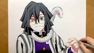 How to draw Obanai Iguro from Demon Slayer Kimetsu no Yaiba Hashira keikohen  draw anime [upl. by Okire]